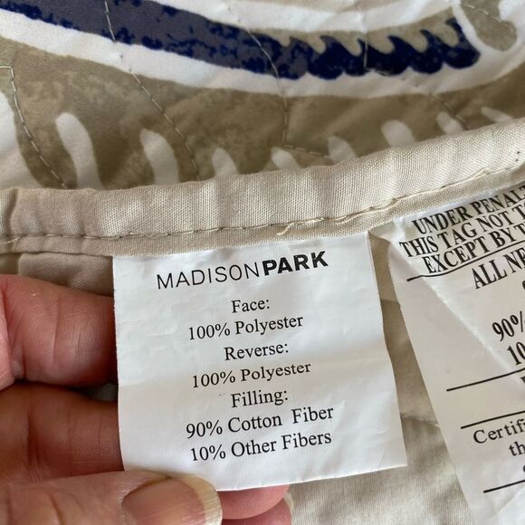 Madison Park Blue and Cream Comforter Set king 3 piece set - Picture 9 of 9